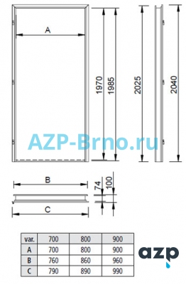 Рама для внутренних дверей из нержавеющей стали NZI AZP Brno Чехия (фото, схема) Рама для внутренних дверей из нержавеющей стали NZI AZP Brno Чехия (фото, схема)
